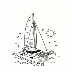 image: Catamaran je voor het eerst ..